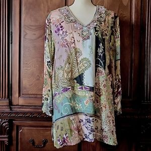 John Mark Multicolor Floral Tunic
